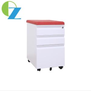 China Cold Rolling Steel Gooseneck Mobile File Cabinet Rotating Assembled 3 Drawer wholesale