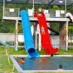 Multicolored Amusement Park Water Slide Straight Tube Slide 23m Length