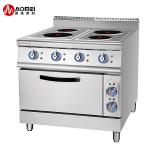 Commercial Kitchen 4 Plate Electric Cooking Range with Oven 380V 800x900x950mm