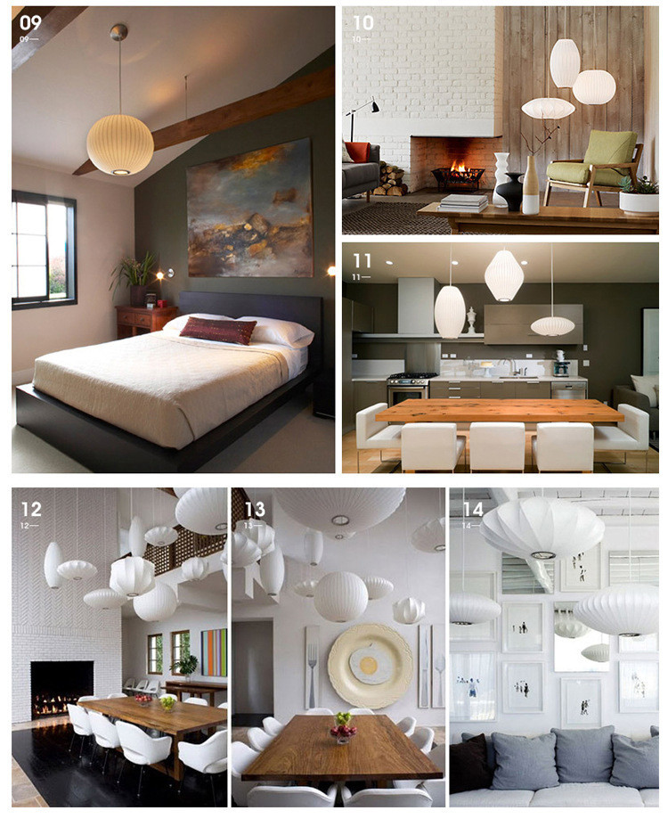 Modern Minimalist Multi Shape Pendant Light Silk Like Nordic Chandelier For Dining Room