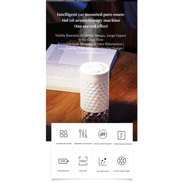 Eco Friendly 7 Color Ambient Light Remote Control Car Aroma Diffuser and Essential Oil Diffuser