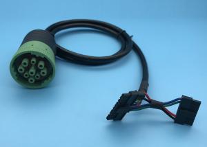 China Green Deutsch 9 Pin J1939 Female to Molex 10 Pin Female and 8 Pin Female Cable wholesale
