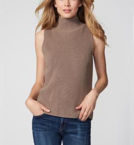 China Cutaway Sleeveless Knit Pullover Sweater Merino Wool Material Thin For Female wholesale