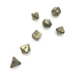 Hand Carved Black Collection Metal D4 Dice Set Polyhedral Durable