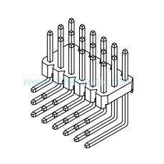 China 2.54mm triple row right angle pin header wholesale