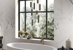 Renewable Marble Look Porcelain Tile Acid Resistant Fine Air Permeability