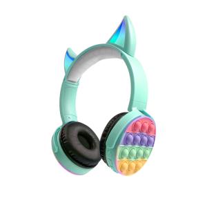 China 12m Noise Cancelling Bluetooth Headphones With Pop Bubbles Silicone Push Pop Toy Stereo Headsets wholesale