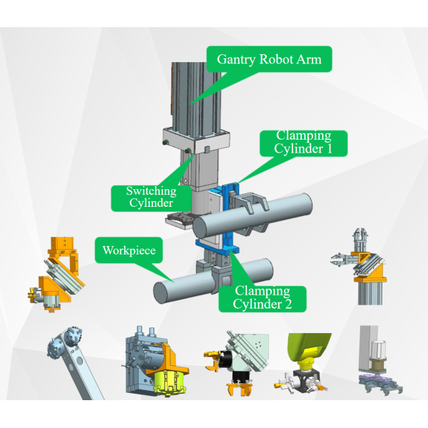 1-to-2 Gantry Robot CNC Lathe Automatic Production Line High Efficiency Machining