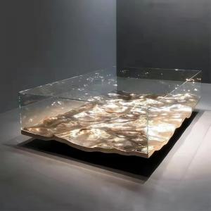 China Luxury Black Marble Tempered Glass Coffee Table Furniture For Hotel wholesale