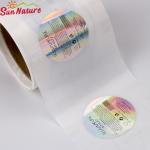 5.08cm Hologrphic Plastic Sticker For Bottle 2 Inch Round Sticker