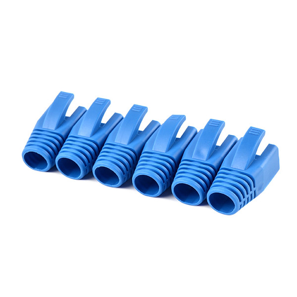 Yellow Cable Strain Relief Boot / Blue RJ45 Modular Plug CE Certificate