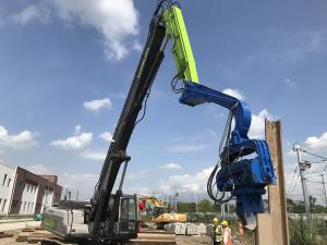 China Zoomlion Photovoltaic Excavator Mounted Pile Driver 12m wholesale