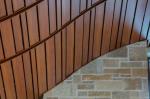 Decorative Wooden Grain Aluminium Strip Ceiling , Coloured Suspended Ceiling