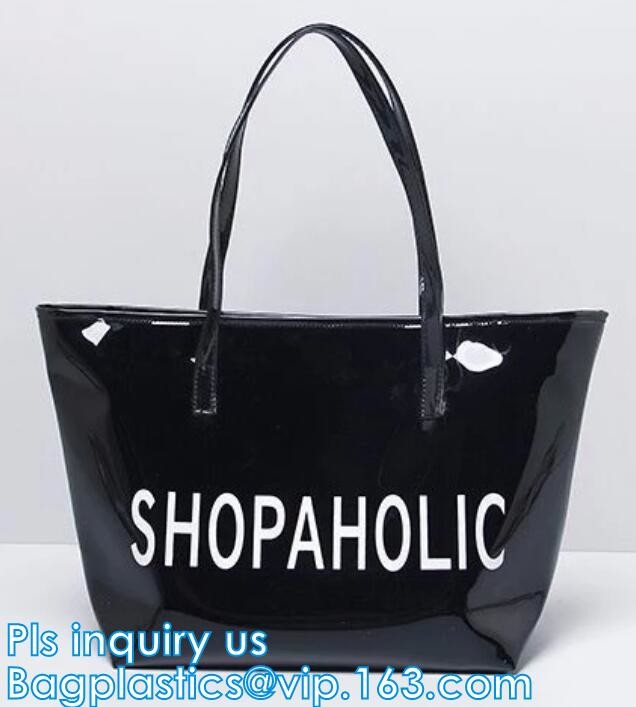 transparent plastic tote shopping pvc bag, Cosmetic Packaging Clear PVC Bag, Plastic Bags with Your Own Logo, shopper