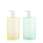 Cylindrical Plastic Shampoo Bottles 350ML Matte Oil Painting Empty Pump Bottles
