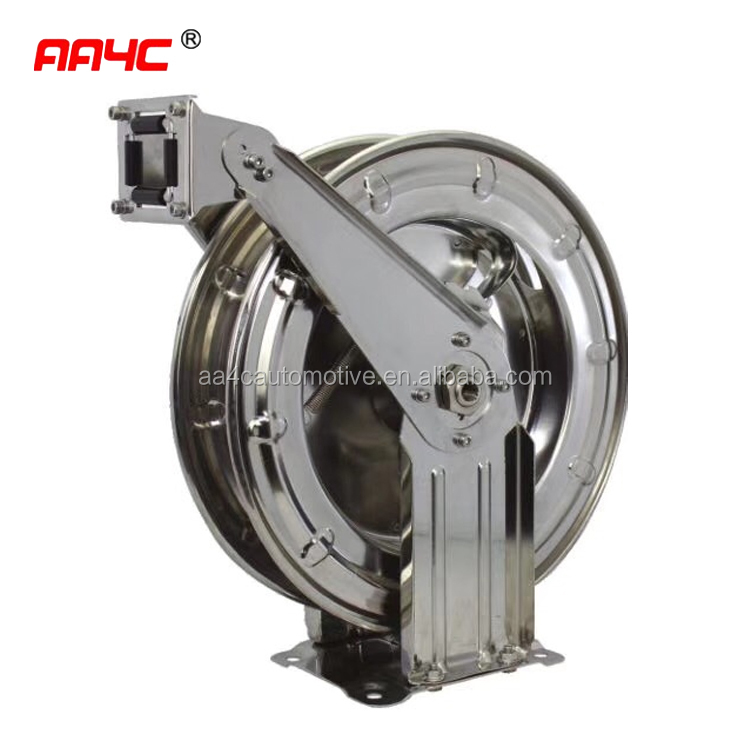 AA4C air pipe grease oil stainless steel hose reel 10M 15M 20M pipe reel