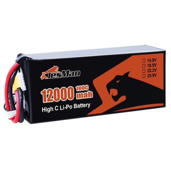 XT60 Connector Type 6S 12000 MAh 22.2V 50C 70C Lipo Battery for 10 Inch FPV