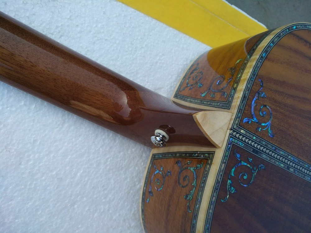 Customized acoustic guitar, 43 inch Jumbo guitar, Quilt Vine Viper red, Guitarra acustica