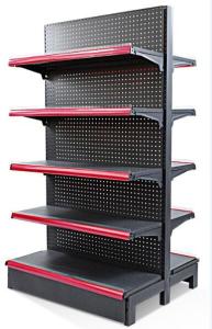 China 5 Layers Q235 Steel Black Display Shelf With End Unit For Retail Stores wholesale