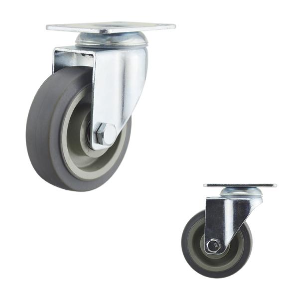 100mm Wheel TPR Swivel Side Brake Medium Duty Casters