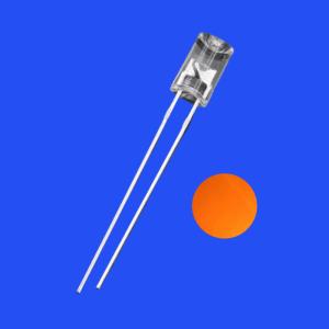 China 5mm 1.5Hz 1/12 Duty Cycle Orange Color 600-615nm 600-1200mcd 90deg Flangeless Concave Shape Flashing LED wholesale