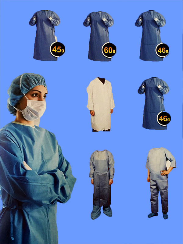 Surgical gown which manufactured from high quanlity SMS/PP,using latest tools and machines,ultrasonic sealed
