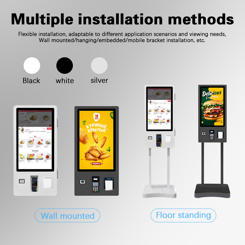 32 Inch Dual Screen Self-Service Kiosk with PCAP Multi Touch and Adjustable Bracket POS System