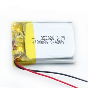 China 130mAh 352026  Lipo Polymer Battery CE SGS Electric Watch Battery wholesale
