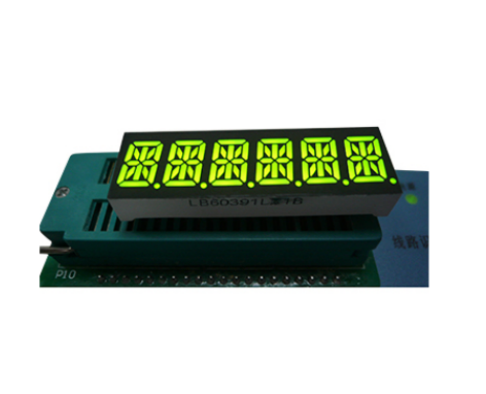 Custom super green 0.39inch 6 digit 14 segment led display for instrument panel