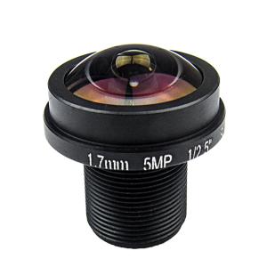 China 5.0 Megapixel 1.7mm Fisheye Lens For HD CCTV IP Camera 1/2.5'' M12 Mount F2.0 Compatible Wide Angle Panoramic CCTV Lens wholesale