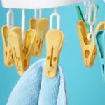 24 Clamps Folding Clothes Hanger Clips Hold Socks Underwear Bra Windproof