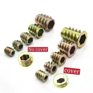China Zinc Alloy Furniture Insert Nuts For Wood Hot Dip Galvanized M6 Wood Flat Hex Claw Nut wholesale