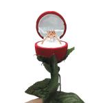 Ceremony Promotion Jewelry Velvet Box Red Rose Shaped With Fast Flashing LED