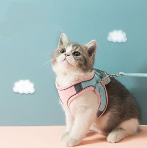 China ABS Adjustable Cat Harness Reflective Pet Vest Pink Comfort wholesale