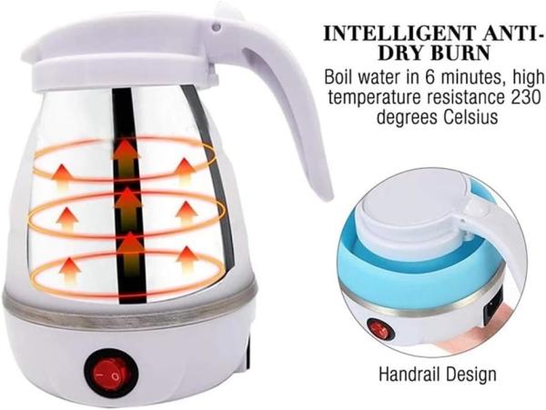 Travel Foldable Electric Kettle 600ml Collapsible Water Boiler for Coffee Tea