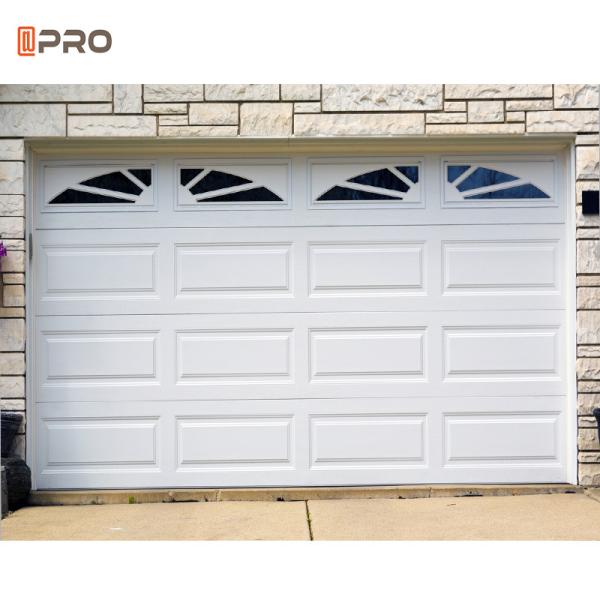 Apartment 8X7 Aluminum Garage Door Three Stripes Remote Control Sectional Black