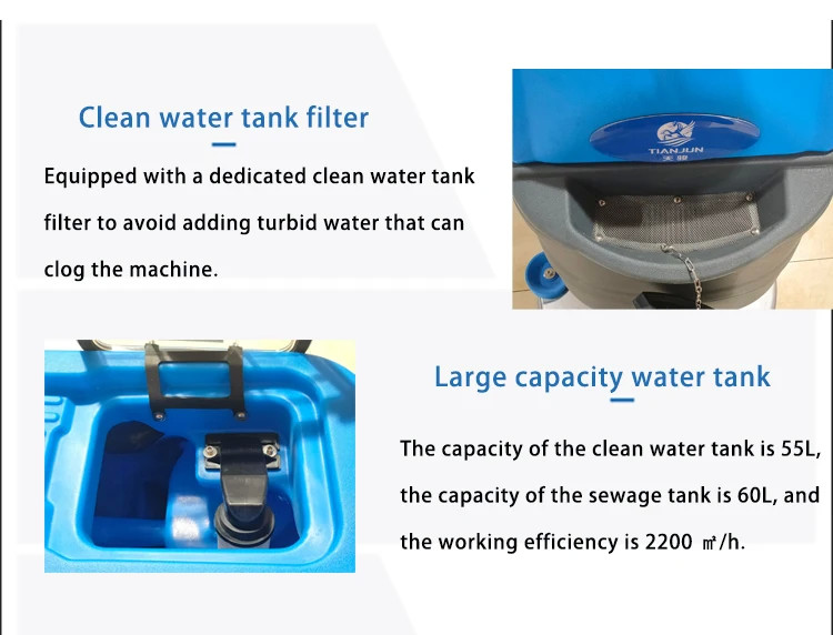 High Efficiency Commercial Electric Walk Behind Ceramic Tile Floor Scrubber Cleaning Machine