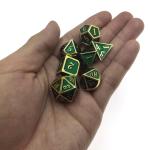 Custom Metal Dice Set Finish Size 16mm-22mm Gaming Dice Set 7 Piece Polyhedral