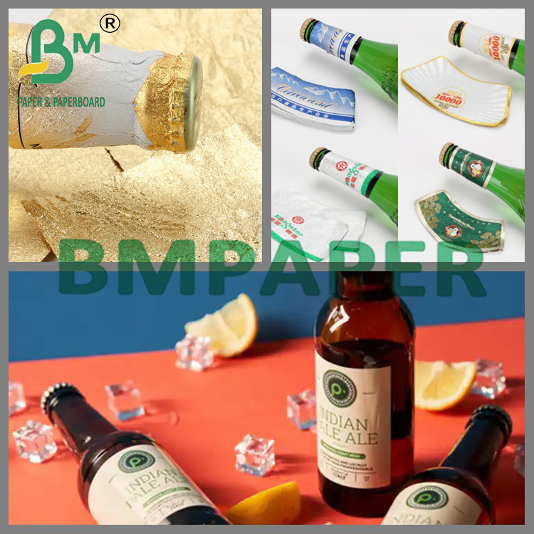 0.06mm 0.07mm Silver Vacuum Metallized Paper For Beer Bottle Label
