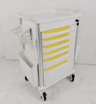 6 Drawers Pharmacy Medical Trolley Cart Plastic Abs Medication Carts For