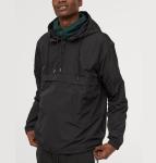 Waterproof 100% Polyester Fiber Lightweight Windbreaker Jacket Pullover Hooded