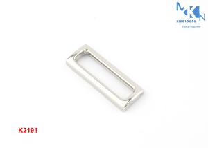 China Nickle Color Metal Ring Buckle , Rectangle Rings Metal Hand Polished With Hanging Plating wholesale