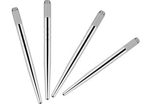 China Microblading Hairstroking Manual Tattoo Pen Silver EO Sterilized wholesale