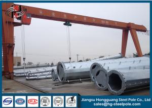 China Distribution Line Steel Electrical Power Post Q345 Bitumen Painted 110KV on sale
