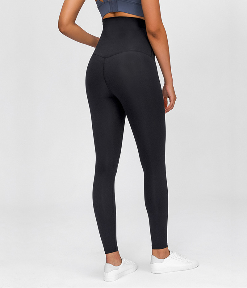 High Stretch Pregnant Women Yoga Pants Nylon Wrapped Maternity Workout Leggings