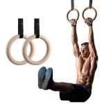 Body Workout Exercise adjustable strap wooden gym ring Gymnastics Rings