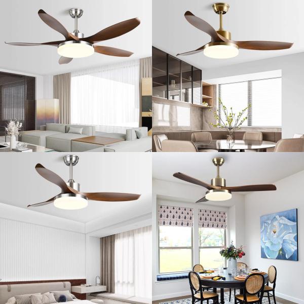 Manufacturer Large Wind Power Electric Fan Pendant Light Five Leaf Solid Wood Ceiling Fan