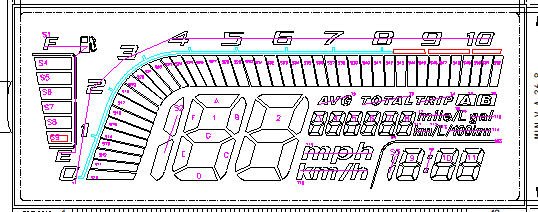 Customized size htn transflective positive segment speedometer yamaha lcd display screen panel for motor