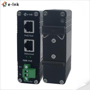 China DIN Rail Industrial 802.3at 30W Gigabit PoE Injector Adapter 12~48V DC Power Booster factory price wholesale