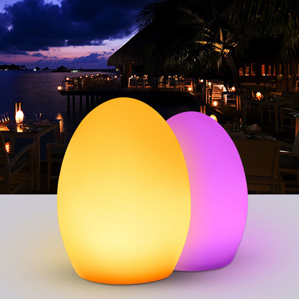 Wireless Egg Shaped Lamp IP65 Water Resistant With Charger Base